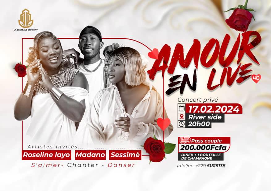 Image de Événements/Sorties. Roseline Layo, l'artiste charismatique, lance un appel passionné à ses fans béninois, les invitant à se réunir le 17 février au RIVER SIDE à Cotonou. Elle adresse ses "Élus du Bénin", créant une connexion intime entre elle et son public, annonçant ainsi un événement spécial célébrant l'amour à travers la musique. Anticipation Palpable : L'Excitation de Roseline Layo La publication dégage une énergie contagieuse, avec Roseline Layo, l'interpètre de l'"amour Kôyo Kôyo", exprimant son impatience de retrouver son public bien-aimé. Son enthousiasme pour cette rencontre transparaît dans chaque mot, soulignant l'importance de cette soirée à venir. Un Lieu Enchanté : Rendez-vous au RIVER SIDE Le choix du lieu, le RIVER SIDE à Cotonou, promet une atmosphère captivante pour cette célébration musicale. Un cadre idéal où l'amour et la musique fusionneront pour créer une expérience inoubliable. Un Lineup d'Exception : Sessime et Madano à l'Honneur L'artiste révèle un lineup exceptionnel, comprenant la talentueuse béninoise Sessime et Madano. Cette collaboration artistique promet une diversité musicale captivante, enrichissant l'expérience de chacun des Élus du Bénin présents. Prenez Vos Pass : L'Appel à la Mobilisation Roseline Layo conclut son message par une invitation passionnée à prendre massivement les Pass. Cette mobilisation souligne l'engouement et l'anticipation qui entourent cet événement, créant ainsi une atmosphère propice à la célébration de l'amour à travers la musique. En résumé, la publication de Roseline Layo dévoile non seulement les détails pratiques de l'événement, mais elle révèle également l'excitation et l'émotion de l'artiste à l'approche de cette soirée exceptionnelle. Une invitation chaleureuse et passionnée à rejoindre cette célébration musicale où l'amour sera le fil conducteur, tissant des souvenirs mémorables pour tous les Élus du Bénin présents.