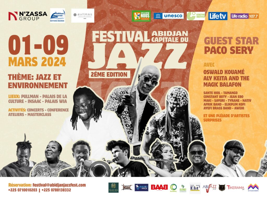 Image de Événements/Sorties. La première semaine de mars 2024 sera marquée par une effervescence culturelle sans précédent à Abidjan, avec la tenue de la deuxième édition du Festival Abidjan Capitale du Jazz. Cet événement d'envergure internationale réunira des artistes de renom tant locaux qu'internationaux, offrant aux mélomanes une expérience musicale inoubliable. Retour sur les temps forts et les enjeux de cette manifestation majeure dans le paysage culturel ivoirien. L'Événement Attendu : Une Conférence de Presse Prélude à la Fête Le 28 février, une conférence de presse a été organisée au Pullman Hotel Plateau pour donner le coup d'envoi des festivités. Oswald Kouamé, artiste musicien et commissaire général du festival, a pris la parole entouré de son équipe, d'artistes et de partenaires. L'occasion était idéale pour présenter les différents aspects de l'événement et mettre en lumière sa dimension particulière : le thème "Jazz et Environnement". Placé sous le signe de la préservation de l'environnement, le Festival Abidjan Capitale du Jazz 2024 aspire à sensibiliser le public à l'importance de la sauvegarde de la nature. Des ateliers et des masterclass seront ainsi organisés en collaboration avec des organismes spécialisés, mettant en lumière le lien étroit entre la musique et l'écologie. Andy Costa, éco-reporter et fervent défenseur de l'environnement, souligne : "La musique peut être un des leviers sur lequel s’appuyer pour amplifier la sensibilisation environnementale. Le Jazz est une musique engagée tout comme les écologistes que nous sommes." Un Line-Up d'Exception : Des Artistes de Renom au Rendez-vous Le Festival Abidjan Capitale du Jazz 2024 promet des performances exceptionnelles avec la participation de grands noms du jazz et de la musique internationale. Aux côtés d'Oswald Kouamé, le public aura le plaisir de découvrir le talent du balafoniste Aly Keita, ainsi que d'autres artistes de renom tels que Constant Boty, Tamangoh le Roi de la Tap Dance, Elikplim Kofi, et le légendaire groupe Nativ Afrik Band. En tant qu'invité spécial, la présence de la légende Paco Sery, véritable icône de la musique ivoirienne, ne manquera pas d'enflammer les scènes du festival. Le 8 mars, journée internationale de la femme, sera l'occasion de mettre à l'honneur les artistes féminines talentueuses. Santé Divine, Awehi, Tyrane, et bien d'autres, offriront au public des performances saisissantes, mettant en lumière la diversité et la richesse de la création féminine. Noférima, championne du Slam en Côte d'Ivoire, a déjà donné un avant-goût de ce qui attend les spectateurs lors de la conférence de presse, suscitant l'enthousiasme de l'audience. Un Appel à la Célébration : Rendez-vous avec le Jazz Ivoirien Oswald Kouamé invite chaleureusement le grand public à rejoindre la fête les 1er et 2 mars au Palais de la Culture. C'est l'occasion parfaite de célébrer la musique jazz en Côte d'Ivoire et de découvrir le talent local, enrichi par l'utilisation d'instruments traditionnels. Le Festival Abidjan Capitale du Jazz 2024 s'annonce comme un événement incontournable pour tous les amateurs de musique et les passionnés de culture. Alors que les festivités s'annoncent prometteuses, une question demeure : quel sera l'impact du Festival Abidjan Capitale du Jazz 2024 sur la scène musicale ivoirienne ? Sera-t-il le catalyseur d'un renouveau culturel, ouvrant la voie à de nouvelles collaborations et à une reconnaissance accrue du jazz local et international ? Seul l'avenir nous le dira, mais une chose est certaine : le jazz résonnera avec force dans les rues d'Abidjan, portant avec lui l'espoir d'un avenir musical vibrant et diversifié.