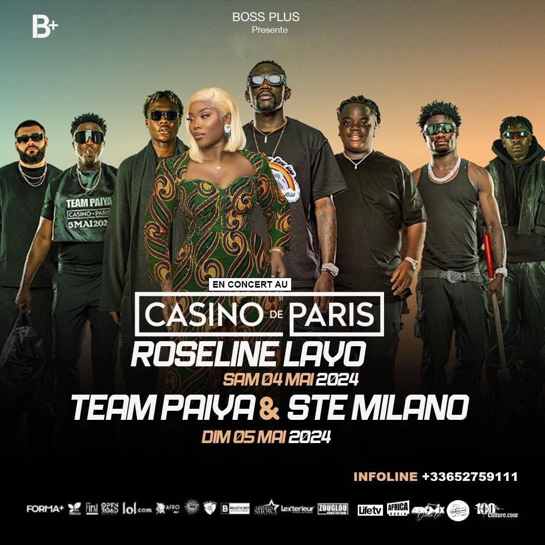 Image de Musique/Radio. Bientôt, le Casino de Paris s'anime aux couleurs de la Côte d'Ivoire avec deux événements exceptionnels. Entre musique envoûtante, ambiance festive et découvertes culturelles, préparez-vous à vivre une expérience unique au cœur de la capitale française. Samedi 4 Mai : Roseline LAYO en Concert Le samedi 4 Mai, le talentueux Roseline LAYO prendra la scène du Casino de Paris pour une soirée inoubliable. Avec sa voix envoûtante et ses mélodies enivrantes, cette artiste ivoirienne promet de vous transporter dans un univers musical empreint d'émotion et de passion. Ne manquez pas l'occasion de découvrir son talent unique et de vous laisser emporter par sa performance captivante. 🎫 Billetterie Roseline LAYO → [Lien vers la billetterie]() Dimanche 5 Mai : Team Paiya / Ste Milano en Concert Le dimanche 5 Mai, c'est au tour de la Team Paiya et de Ste Milano de mettre le feu à la scène du Casino de Paris. Avec des tubes tels que "Coup du Marteau" et "Fimbu", ces artistes ivoiriens vous promettent une soirée mémorable, rythmée par des beats entraînants et des performances énergiques. Préparez-vous à danser et à vibrer au son de leurs musiques envoûtantes. 🎫 Billetterie Team Paiya / Ste Milano → [Lien vers la billetterie]() Informations Pratiques Pour toute information complémentaire ou pour réserver vos billets, vous pouvez contacter le numéro suivant : +33 6 52 75 91 11. Ne manquez pas cette occasion de découvrir la richesse de la culture ivoirienne à travers des événements exceptionnels organisés au cœur de Paris. Ce week-end au Casino de Paris s'annonce comme un véritable rendez-vous avec la culture ivoirienne. Entre musique, danse et convivialité, laissez-vous emporter par l'ambiance chaleureuse et festive de ces soirées exceptionnelles. Que vous soyez amateurs de musique ou simplement en quête d'une expérience culturelle unique, ces événements sauront vous séduire et vous transporter au cœur de la Côte d'Ivoire. En somme, que vous soyez passionnés de musique africaine ou simplement curieux de découvrir de nouveaux horizons culturels, le week-end au Casino de Paris promet d'être une expérience enrichissante et inoubliable. Réservez dès maintenant vos places pour ces soirées exceptionnelles et préparez-vous à vivre des moments de joie, de partage et de découverte au rythme envoûtant de la musique ivoirienne.