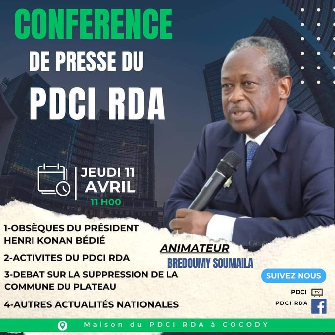 Image de Politique. Le Parti Démocratique de Côte d'Ivoire (PDCI) sort de son silence pour aborder le débat brûlant autour de la suppression éventuelle de la commune du Plateau, actuellement dirigée par Jacques Ehouo, membre éminent de ses rangs. Cette prise de position, tant attendue, se fera lors d'une conférence de presse prévue ce jour, jeudi 11 avril 2024, à la Maison du parti, située à Cocody. Cet événement, orchestré par le porte-parole du parti, Dr Bredoumy Soumaila, s'annonce comme un moment décisif dans le paysage politique ivoirien. Points abordés lors de la conférence Dès le début, les hommages à feu le président Henri Konan Bédié, décédé le 1er août 2023, occuperont une place prépondérante. Les funérailles de cet ancien président, prévues du 20 mai au 2 juin de cette année, mobilisent activement le PDCI, qui se souvient avec respect et reconnaissance du leader qui a marqué son histoire pendant près de trois décennies. En outre, le porte-parole du parti traitera des activités en cours et des sujets brûlants de l'actualité politique. Parmi ceux-ci figure en bonne place le débat sur la possible suppression de la commune du Plateau, lancé par Dabley Jean Cyriac, considéré comme un observateur indépendant de la vie politique ivoirienne. Dabley Jean Cyriac avance plusieurs arguments en faveur de l'intégration de la commune du Plateau dans le District Autonome d'Abidjan. Il soutient que cette démarche permettrait de mettre fin à diverses anomalies, notamment la "transhumance électorale" et l'"utilisation inefficace des ressources budgétaires". Cette proposition, bien que soulevant des questions pertinentes, suscite également des inquiétudes quant à son impact sur la représentation démocratique et l'autonomie locale. La position du PDCI Depuis sa rupture avec le RHDP, le parti au pouvoir, le PDCI estime que celui-ci cherche à s'emparer du Plateau par des moyens détournés. Malgré deux échecs consécutifs aux élections municipales, où Jacques Ehouo a été réélu maire, le parti doyen perçoit l'émergence de ce débat comme une manœuvre politique orchestrée pour fragiliser l'un de ses membres les plus éminents. La conférence de presse d'aujourd'hui sera l'occasion pour le porte-parole, Bredoumy Soumaila, de dénoncer fermement ce qu'il qualifie de "tentative de manipulation politique" dirigée contre un élu du PDCI-RDA. Le parti entend ainsi défendre son territoire politique et exprimer son engagement en faveur de la démocratie locale et de la représentation démocratique. Alors que le débat sur la suppression éventuelle de la commune du Plateau continue de susciter des réactions vives et passionnées, le PDCI se positionne en défenseur des valeurs démocratiques et de l'autonomie locale. L'issue de cette controverse reste incertaine, mais une chose est sûre : le paysage politique ivoirien est en pleine effervescence, avec des enjeux cruciaux pour l'avenir de la nation.