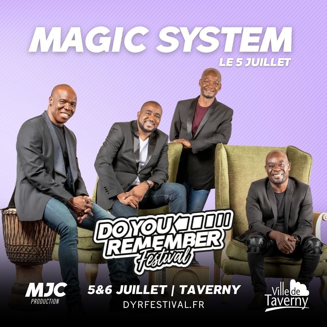 Image de Musique/Radio. Le vendredi 5 juillet 2024 marquera un événement inoubliable pour tous les fans de musique, car le Do You Remember Festival accueillera sur scène le légendaire groupe ivoirien, Magic System. Depuis deux décennies, ces artistes emblématiques ont enflammé les pistes de danse à travers le monde, accumulant succès après succès et laissant une empreinte indélébile dans l'histoire de la musique. Des Tubes Intemporels Magic System, c'est une série de tubes qui ont marqué des générations entières. Des chansons telles que "1er Gaou", "Magic in the Air" et "Bouger Bouger" ont fait vibrer le public français et international, devenant des hymnes de la fête et de la joie de vivre. Leur musique transcende les frontières linguistiques et culturelles, réunissant les foules dans une atmosphère de célébration et de partage. Au fil des années, Magic System a su conquérir le cœur de nombreux artistes de renom, tant en France qu'à l'international. Leur talent et leur énergie contagieuse ont attiré l'attention de figures emblématiques de la scène musicale, des artistes français tels que 113, Leslie et Soprano, aux légendes de la musique africaine comme Tiken Jah Fakoly et Alpha Blondy. Le quatuor ivoirien est devenu une véritable référence dans l'industrie du disque, collaborant avec des artistes de divers horizons et enrichissant ainsi leur répertoire musical. Toujours au Sommet de Leur Art Vingt ans après leurs débuts, les membres de Magic System, A’Salfo, Tino, Goudé et Manadja, continuent de propager leur message de joie et de positivité à travers leur musique. Leur énergie sur scène est indomptable, captivant le public et créant une atmosphère électrique où les barrières culturelles s'effacent et où la musique rassemble. Pour assister à cet événement exceptionnel, la billetterie est disponible exclusivement en ligne via le site internet du Do You Remember Festival. Les fans peuvent réserver leurs billets dès maintenant en suivant le lien disponible dans la bio de Magic System sur les réseaux sociaux ou en visitant directement le site du festival. Ne manquez pas l'opportunité de vivre un moment unique en compagnie de Magic System au Do You Remember Festival. Plongez dans l'univers festif et envoûtant de ce groupe légendaire et laissez-vous emporter par leur musique entraînante et leurs performances électrisantes. Réservez vos billets dès aujourd'hui et préparez-vous à une soirée inoubliable sous le signe de la musique et de la bonne humeur !