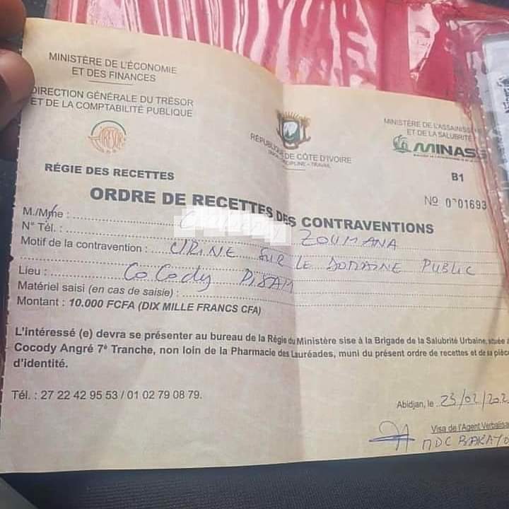 Image de Politique. Il n'est pas rare de voir ici à Abidjan de nombreuses personnes, homme comme femme, se soulager en pleine rue sans être inquiété, sans gêne. Désormais, cet acte est puni par la loi. Si vous êtes pris en train d'uriner sur le domaine public, vous paierez une amende de 10.000 FCFA. On espère que cela sera réellement mis en application car beaucoup de décisions ont été prises mais dans le suivi, rien n'est fait comme fumer en public, les lois sur les cautions des loyers… Et vous, quelle loi connaissez-vous qui est en vigueur mais qui n'est jamais respecté?