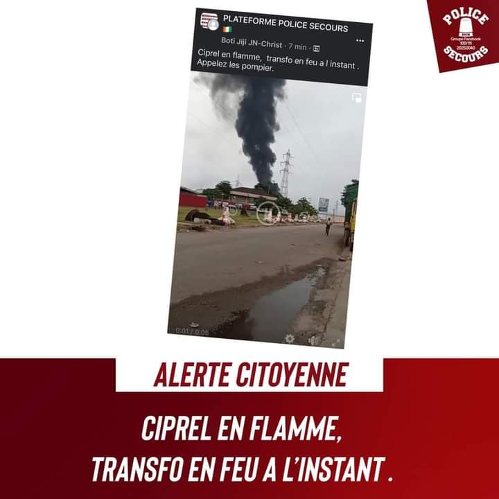 Image de Politique. Un incendie vient de se déclencher au sein de la CIPREL (Compagnie Ivoirienne de Production d'Électricité). À la base de cet incendie, un transformateur qui se serait embrasé. Ce qui explique la coupure subite du courant dans certaines zones du territoire ivoirien. En attendant que la lumière soit faite sur ce fait, nous espérons qu'une solution rapide sera trouvée pour le rétablissement de l'électricité. Je n'ai pas l'électricité, et vous, avez vous subi cette coupure de courant?