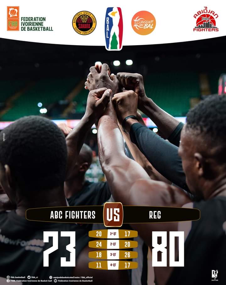 Image de Sport. Les représentants ivoiriens à la Basketball African League (BAL) ont trébuché pour leur seconde sortie de la compétition face au Rwanda Energy Group (REG). Après avoir dominé la première mi-temps, les ivoiriens se font rattraper puis se font finalement battre par les rwandais 73 80. J'espère que les fighters pourront faire mieux pour les 3 prochains match afin de terminer parmi les 4 premiers et se qualifier pour les play-offs. Pensez vous que l'ABC garde toujours ses chances de qualification?