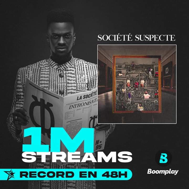 Image de Célébrités. Il faut dire que l'album du rappeur ivoirien, Suspect 95 se porte bien et même très bien. Pour un premier album, il faut dire que c'est plus qu'une réussite que de se faire plus d'un million de streams en 48h sur Boomplay. Ce n'est pas que sur Boomplay le succès de cet album, même sur les autres plateformes de téléchargement, il est au top. Quel titre de cet album appréciez vous, personnelllement, c'est le titre "société suspecte" avec Youssoupha.