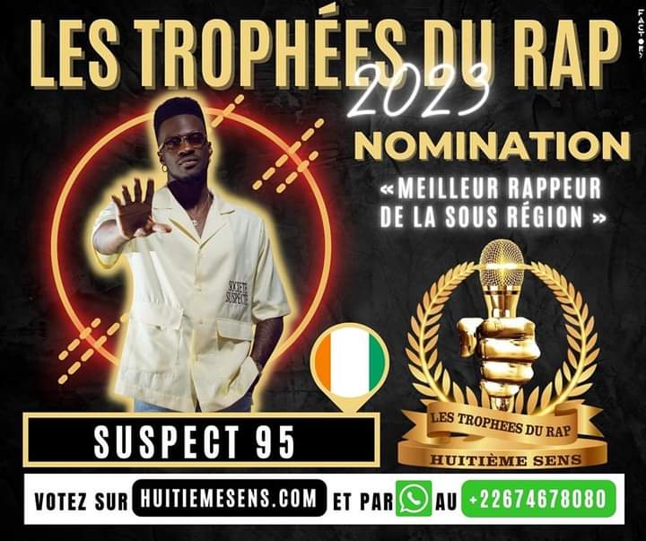 Image de Musique/Radio. Une cérémonie de récompense du rap africain dénommée Les Trophées du Rap a été initié au Burkina Faso. Deux artistes ivoiriens que sont Didi B et Suspect 95 font partie des nominés aux côtés de grands noms tels que IBA One. C'est un honneur pour le rap ivoire, cependant, pensez vous que les ivoiriens ont des chances de remporter ce trophée ?