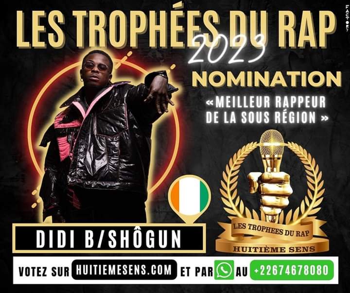 Troisième Image de Musique/Radio. Une cérémonie de récompense du rap africain dénommée Les Trophées du Rap a été initié au Burkina Faso. Deux artistes ivoiriens que sont Didi B et Suspect 95 font partie des nominés aux côtés de grands noms tels que IBA One. C'est un honneur pour le rap ivoire, cependant, pensez vous que les ivoiriens ont des chances de remporter ce trophée ?