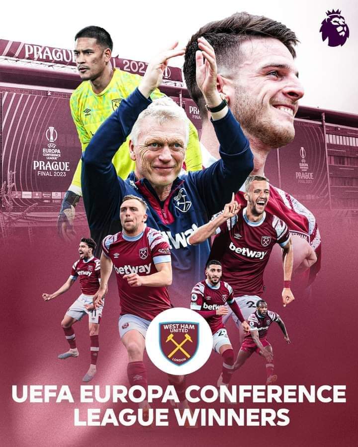 Image de Football. Les anglais de West Ham ont remporté le trophée de la Conference League en battant les italiens de Fiorentina par 2 buts à 1. Le saviez-vous, les anglais n'ont perdu aucun match de tout le tournoi. Pensez-vous qu'ils méritent le titre ?