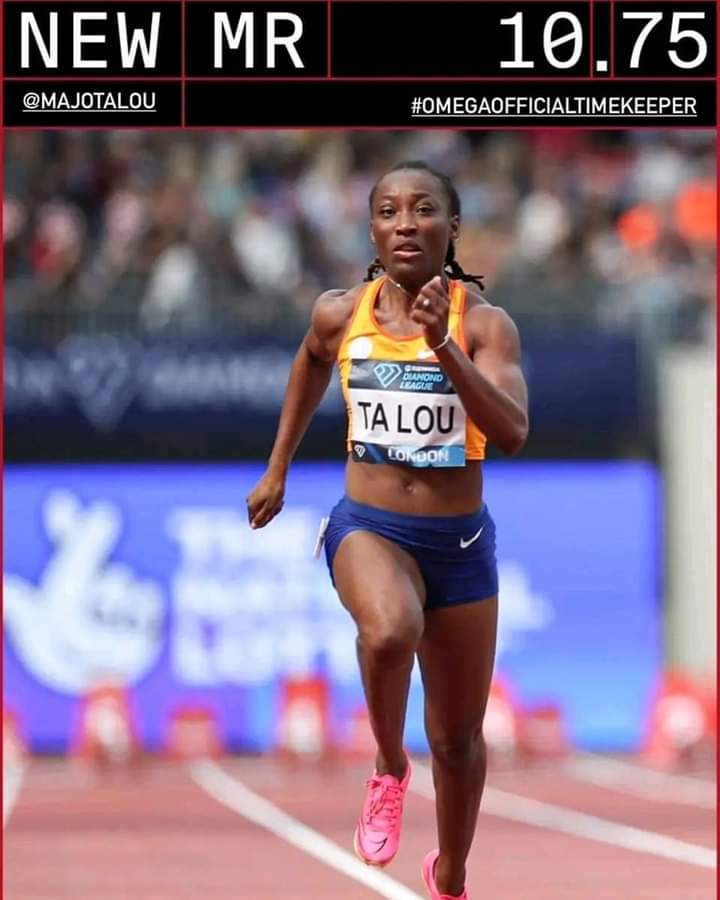 Image de Sport. L'athlète ivoirienne, Marie Josée Ta Lou, vient de s'imposer au Wanda Diamond League avec un nouveau record du meeting sur 100 m. Avec un chrono de 10,75 secondes, elle s'impose devant Dina Asher Smith (10,85s) et Shericka Jackson (10,94s). Je lui dis toutes mes félicitations et remerciements pour honneur ainsi fait au drapeau ivoirien. Que pensez vous de l'évolution de Marie Josée ?