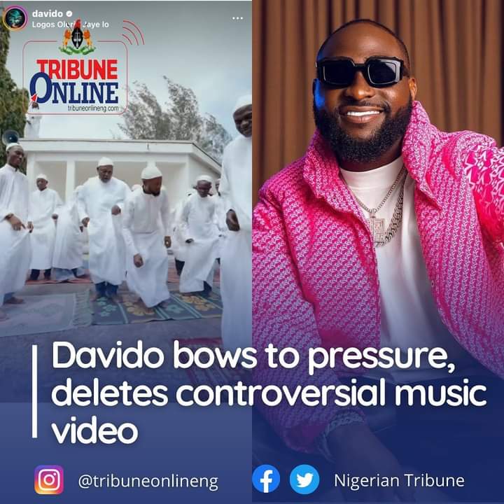 Image de Célébrités. L'artiste afrobeat nigérian, Davido, qui avait reçu de menaces pour la vidéo de "Logos Ori" mis en ligne hier, a finalement retiré celle-ci. L'artiste a préféré retirer la vidéo à la suite desdites menaces car certains musulmans l'accusaient d'insultes envers leur religion. Pensez-vous que Davido ait bien fait de retirer la vidéo ?