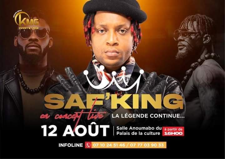 Image de Célébrités. L'artiste Coupé décalé Safarel Obiang dit "Saf'king" organise son troisième concert au Palais de la culture d'Abidjan ce 12 Août, jour marquant le quatrième anniversaire du décès de feu DJ Arafat. La date n'a pas été choisie en vain, c'est effectivement dans une dynamique de commémoration de la perte de celui qui a porté le coupé décalé à une autre dimension. Que dites vous de ce choix de Safarel ?