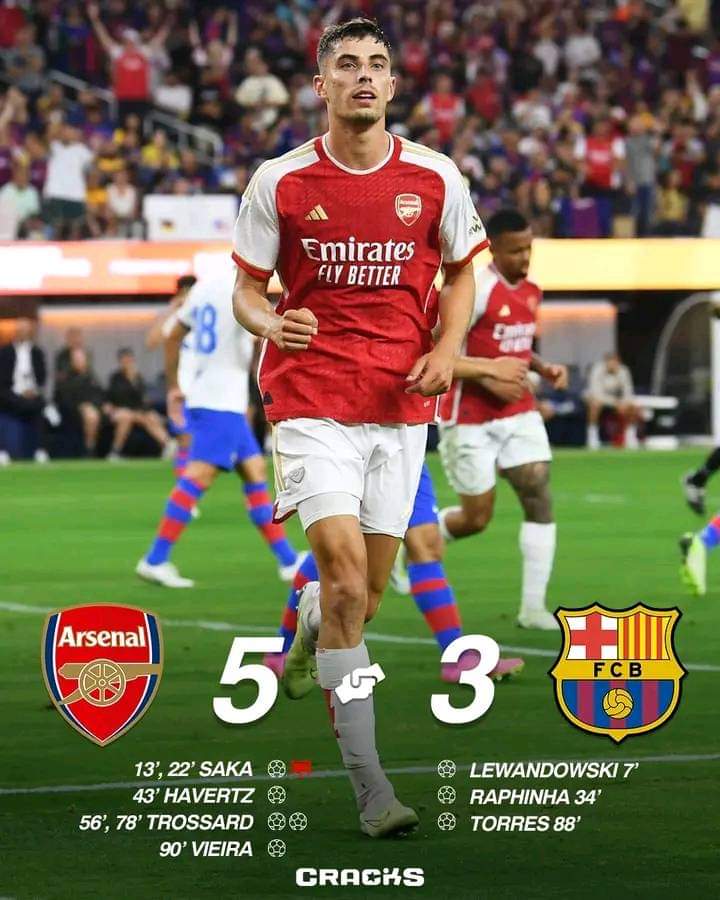 Troisième Image de Football. Les espagnoles du FC Barcelone ont trébuché face aux anglais d'Arsenal FC en concédant une défaite de 3 buts contre 5. Certes, c'est un match sans enjeu mais qui remet de la pression sur Xavi et son équipe qui devront rassurer les supporters barcelonais qui espèrent une meilleure saison que celle de cette année. Pensez-vous que Xavi et le Barcelone FC pourront faire mieux cette année ?