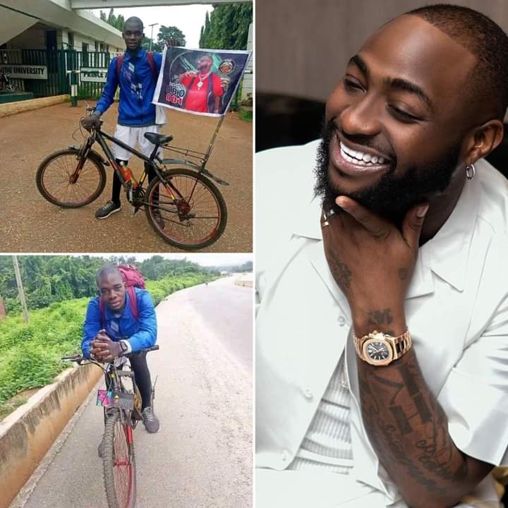 Image de Célébrités. Depuis quelques heures, l'artiste nigérian Davido fait l'objet de critiques sur la toile. Cela est dû à sa réponse face au fait qu'un fan ait décidé de venir, à vélo, le rencontrer personnellement. Sa réponse fut pour faire simple, je ne suis pas là, tu peux retourner. Une réponse qui a choqué plus d'un. Cependant, une autre information laisse entendre qu'il aurait demandé le numéro du compte du fan qui comptait faire la distance de Benue à Lagos, d'environ 800 Km, à vélo. De récentes images laissent entendre que le chanteur est actuellement en Croatie, ce qui explique son "je ne suis pas là". Seriez vous prêt à faire un tel sacrifice pour une idole?