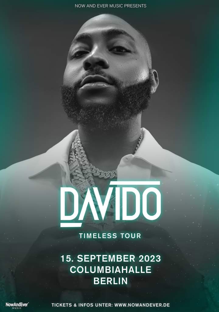 Image de Célébrités. La superbe star nigériane, Davido, vient d'annoncer deux dates de concert en Allemagne pendant le mois de Septembre 2023. L'information a été publiée sur la page Facebook de l'artiste. À vous les fans de l'artiste, je vous laisse découvrir les dates ci-dessous. J'attends votre réaction.