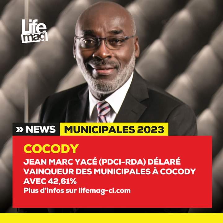 Deuxième Image de Politique. Le maire sortant de la commune de Cocody à Abidjan, Jean Marc Yacé, a été reconduit pour un nouveau mandat. Il l'a emporté avec plus de 42% des voix lors des élections municipales de ce 2 septembre. Une chance lui est donné afin de poursuivre ce qu'il avait déjà entamé et d'entamer ce qu'il avait planifié. Que pensez-vous de cette réélection ?