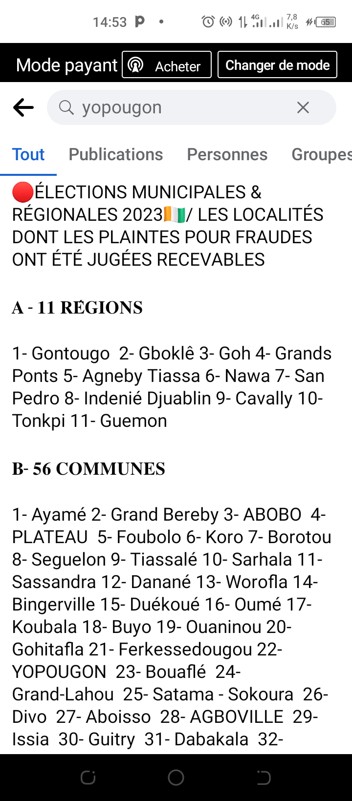 Image de Politique. Après plusieurs plaintes reçues pour fraude sur résultats des élections municipales et régionales, la CEI est en phase d'enquête. Ce sont 11 plaintes pour ce qui est des régionales et 56 plaintes pour les municipales qui ont été jugées recevables par la commission électorale indépendante. Bientôt nous saurons le verdict à la suite des enquêtes de la CEI. Cependant, le fait de recevoir autant de plaintes ne serait pas une preuve de la mauvaise organisation desdites elections ?