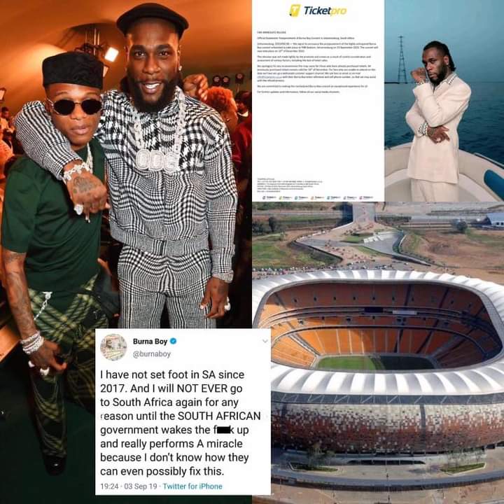 Image de Célébrités. C'est un revers qu'a connu le talentueux artiste afrobeat nigérian Burna Boy qui tentait de remplir le FNB Stadium en Afrique du Sud. Il aurait vendu à peine 1500 tickets en deux mois pour un stade qui compte 94000 places. Ce serait l'un des plus gros fiasco pour cet artiste qui a fait des sold out en Europe il ya à peine quelques jours. Selon vous, serait-ce dû à un manque d'organisation ou de communication ?