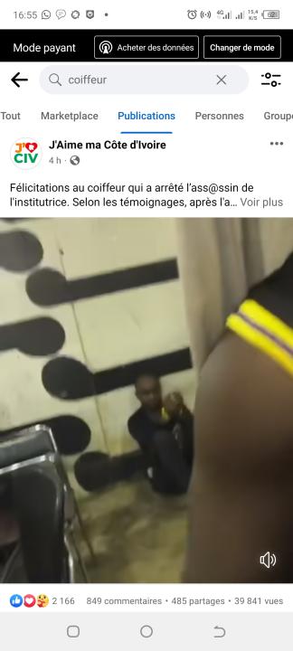 Image de Faits Divers. Nous nous souvenons du double assassinat la semaine dernière d'une institutrice enceinte et de son fils de 7 ans dans la région de Man, dans l'ouest de la Côte d'Ivoire. Le crime odieux avait pour suspect un collègue de la défunte et ce dernier se serait évaporé dans la nature. Et bien, le suspect a été arrêté à Abobo Baoulé, à Abidjan quelques jours après les faits. Alors qu'il était allé se faire coiffer, il sera finalement maîtrisé par le coiffeur qui l'a reconnu, après l'avoir satisfait en le coiffant d'abord. Il sera par la suite pris en charge par les hommes du 34ème arrondissement d'Abobo Baoulé. On espère que justice sera faite en mémoire de feue l'institutrice et son fils.