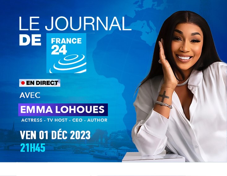 Image de TV/Films/Séries. Emma Lohoues illuminera le Journal de @france24 ce vendredi 1er décembre 2023 à 21h45 (heure de Paris). Un rendez-vous incontournable pour découvrir les facettes fascinantes de cette talentueuse artiste.