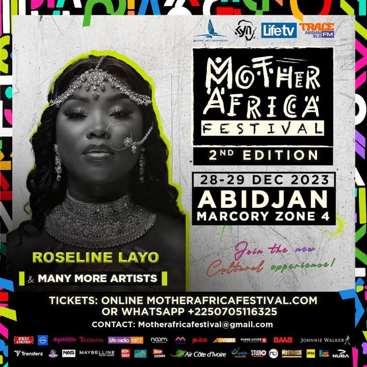 Image de Événements/Sorties. Roseline Layo, artiste au talent exceptionnel, annonce avec enthousiasme sa participation à la deuxième édition du Mother Africa Festival, qui se tiendra du 28 au 29 décembre à Marcory Zone 4. Cette nouvelle, partagée sur sa page Instagram, fait vibrer les cœurs de ses fidèles admirateurs, les invitant à rejoindre l'événement pour partager un moment exceptionnel. À travers son message captivant, où elle s'adresse affectueusement à ses "Élus", Roseline Layo éveille la curiosité et l'excitation. Sa promesse de "faire le show" laisse présager une performance mémorable, soulignant son engagement envers l'art et son désir de créer une expérience inoubliable pour son public. Le Mother Africa Festival, véritable célébration de la diversité culturelle et artistique, offre à Roseline Layo une scène propice pour exprimer son talent unique. L'événement, situé dans le vibrant quartier de Marcory Zone 4, promet une immersion dans l'essence de l'Afrique, où la musique, la danse et la créativité se rencontrent. L'annonce sur Instagram sert également de rappel chaleureux à ses fans de réserver leurs billets et de se joindre à elle pour ce moment exceptionnel. C'est une invitation à partager la passion de Roseline Layo pour la musique et à vivre l'énergie électrisante de sa présence scénique. En résumé, cette publication éclaire les projecteurs sur l'artiste prometteuse et sur l'événement culturel significatif, promettant une expérience artistique enrichissante au Mother Africa Festival, avec Roseline Layo en tête d'affiche, prête à enflammer la scène de son talent éblouissant. Une date à ne pas manquer pour tous ceux qui aspirent à vivre l'effervescence de la scène musicale africaine contemporaine.